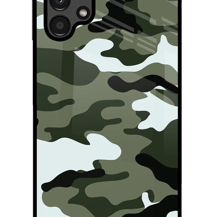 Camouflage Samsung A13 4G Glass Case
