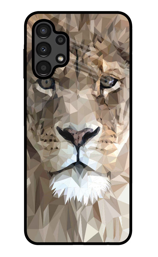 Lion Art Samsung A13 4G Glass Case