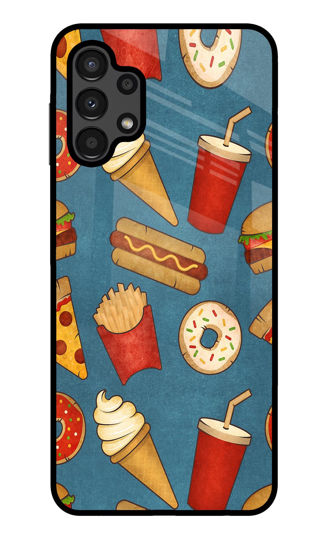 Foodie Samsung A13 4G Glass Case Back Cover by Casekaro
