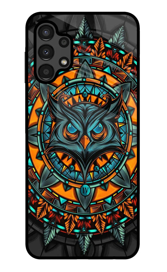 Angry Owl Art Samsung A13 4G Glass Case