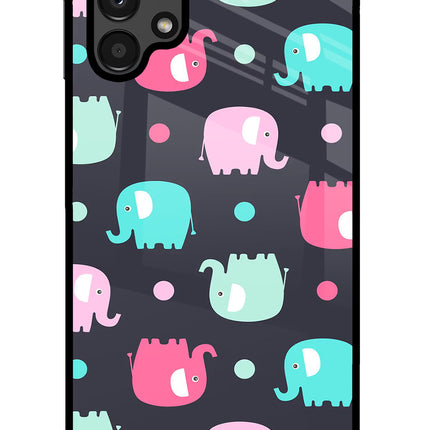 Elephants Samsung A13 4G Glass Case