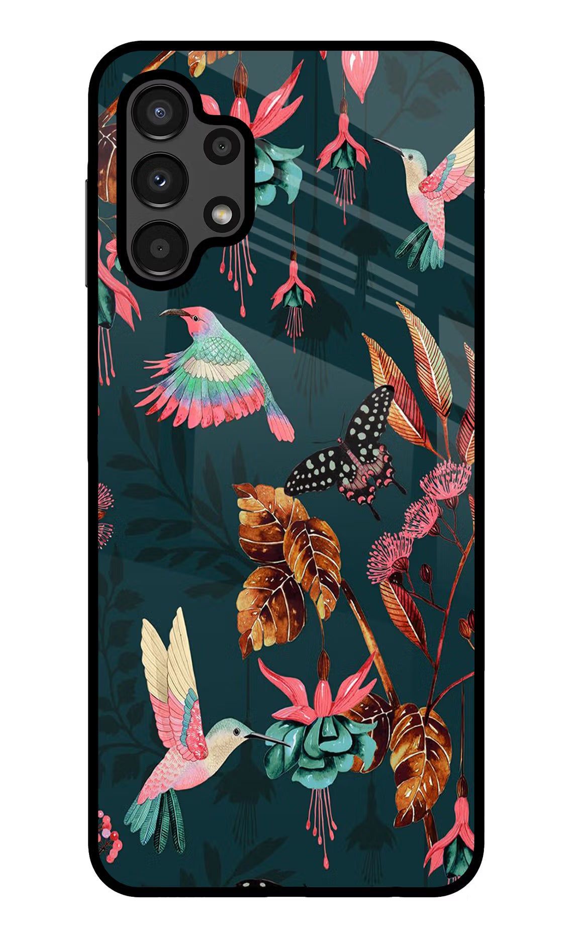 Birds Samsung A13 4G Glass Case Back Cover by Casekaro