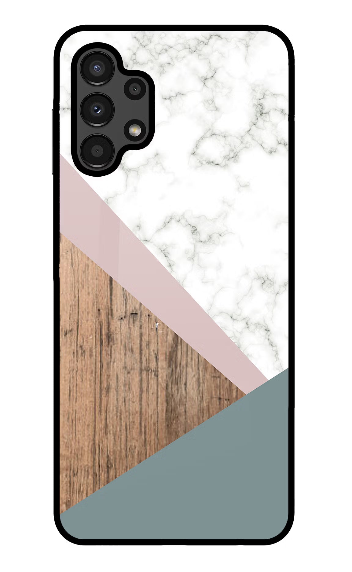 Marble wood Abstract Samsung A13 4G Glass Case Back Cover by Casekaro