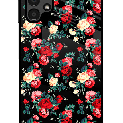 Rose Pattern Samsung A13 4G Glass Case