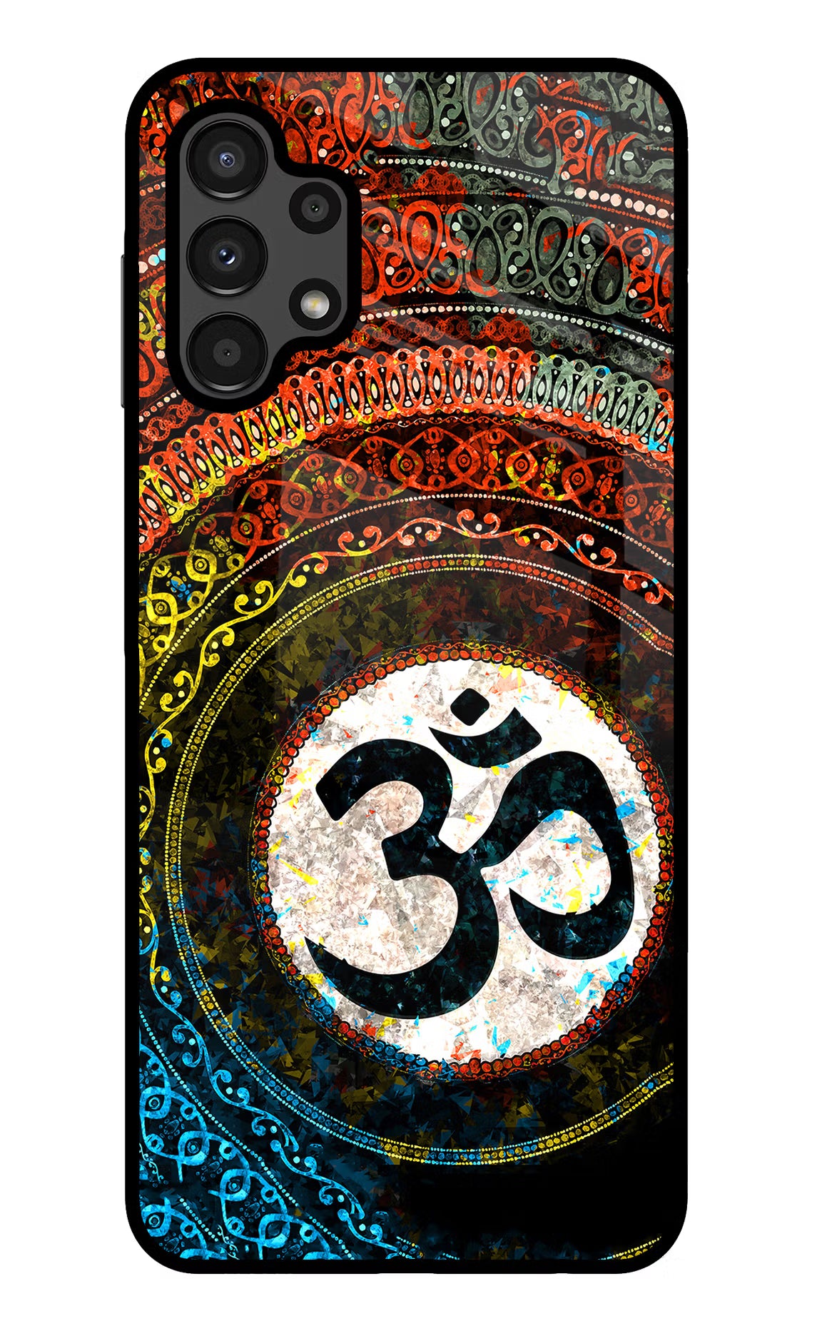 Om Cultural Samsung A13 4G Glass Case Back Cover by Casekaro