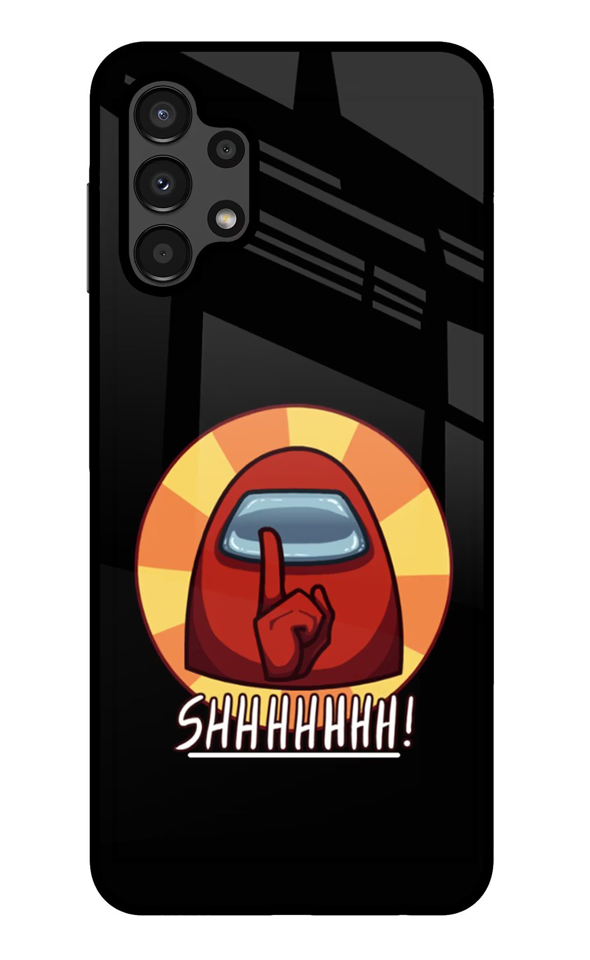 Among Us Shhh! Samsung A13 4G Glass Case Back Cover by Casekaro