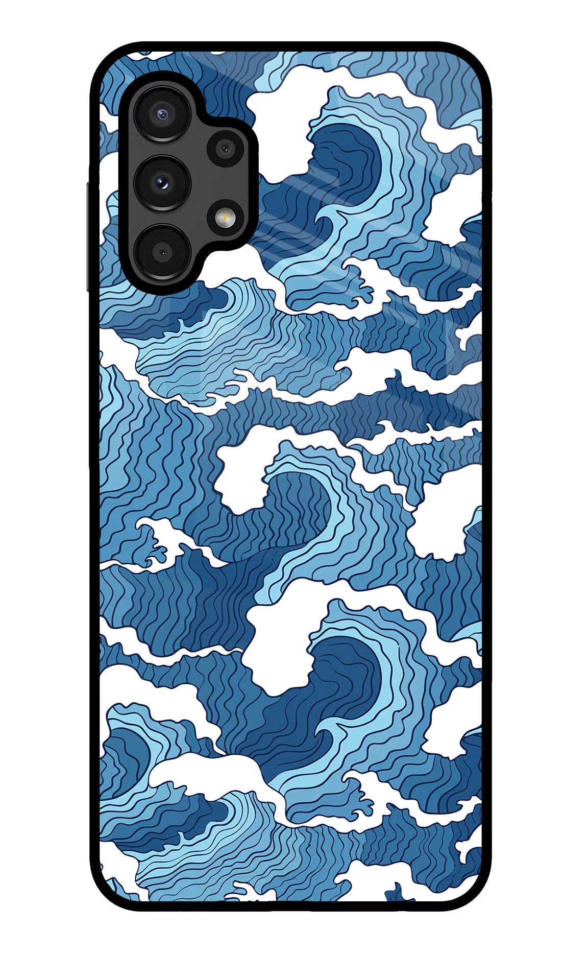 Blue Waves Samsung A13 4G Glass Case