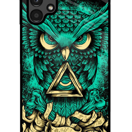 Green Owl Samsung A13 4G Glass Case
