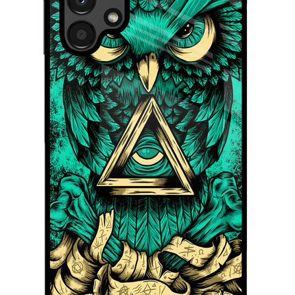 Green Owl Samsung A13 4G Glass Case