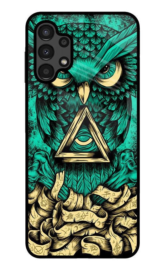 Green Owl Samsung A13 4G Glass Case