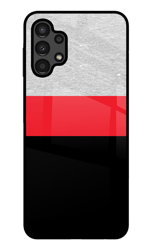 Tri Color Pattern Samsung A13 4G Glass Case