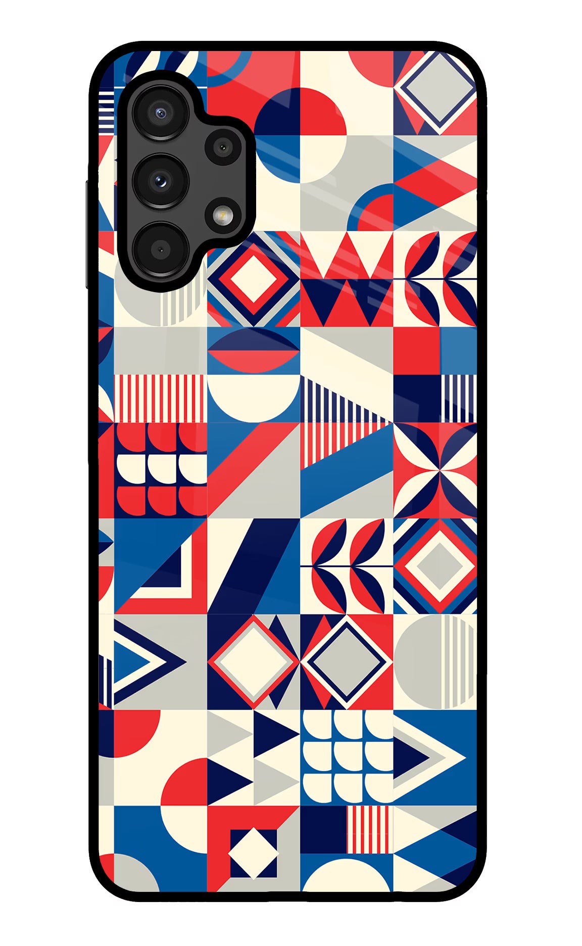 Colorful Pattern Samsung A13 4G Glass Case Back Cover by Casekaro