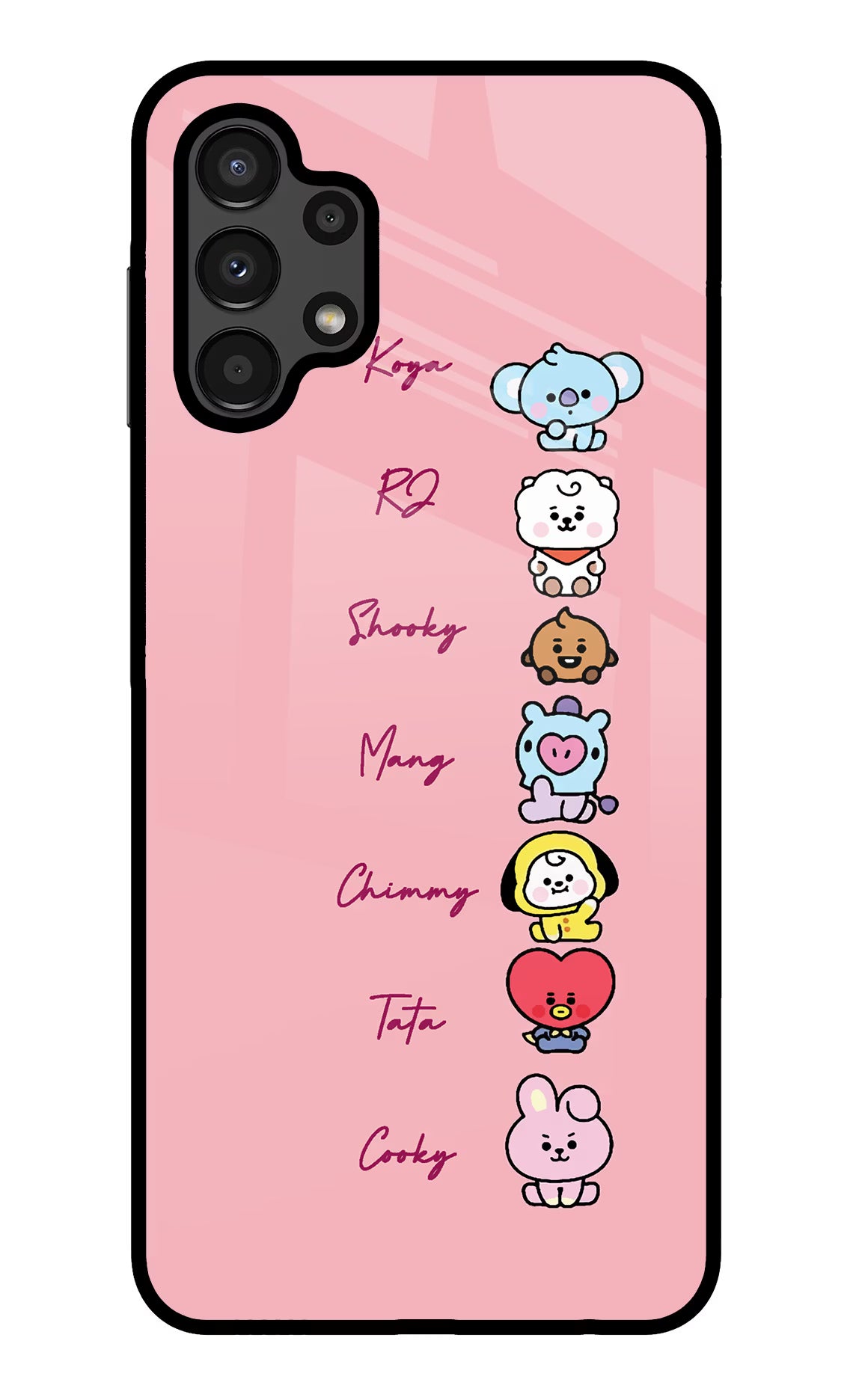 BTS names Samsung A13 4G Glass Case Back Cover by Casekaro