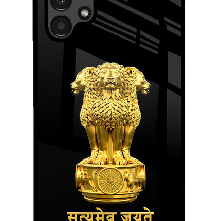 Satyamev Jayate Golden Samsung A13 4G Glass Case