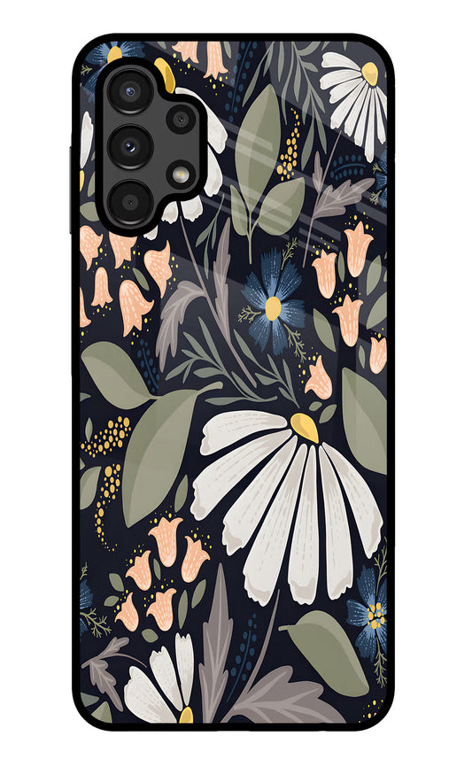 Flowers Art Samsung A13 4G Glass Case