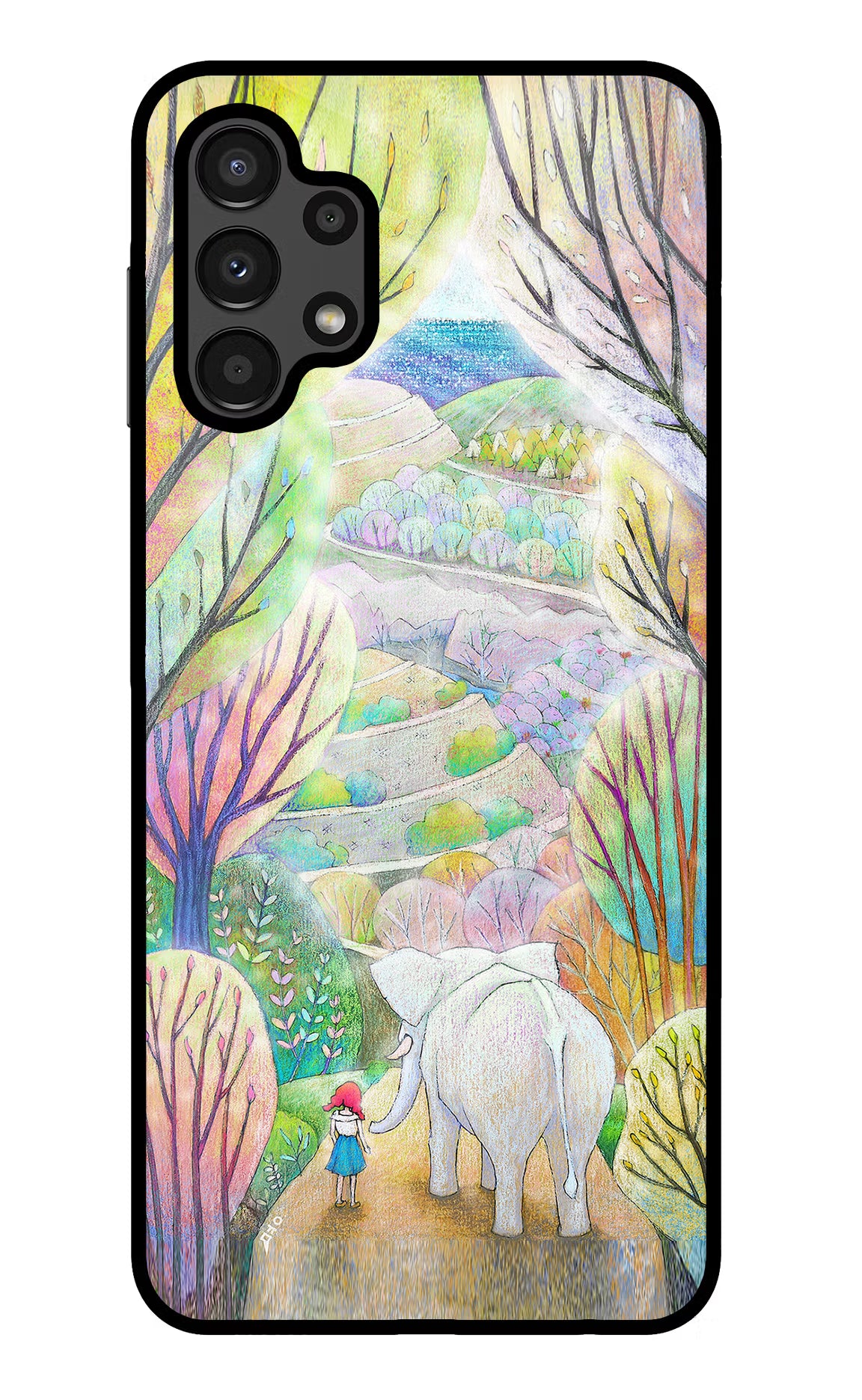 Nature Painting Samsung A13 4G Glass Case