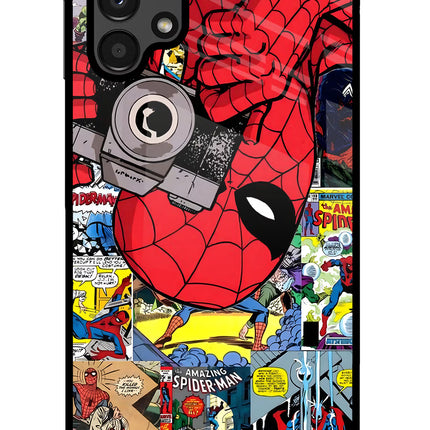 Spider Man Samsung A13 4G Glass Case Back Cover by Casekaro