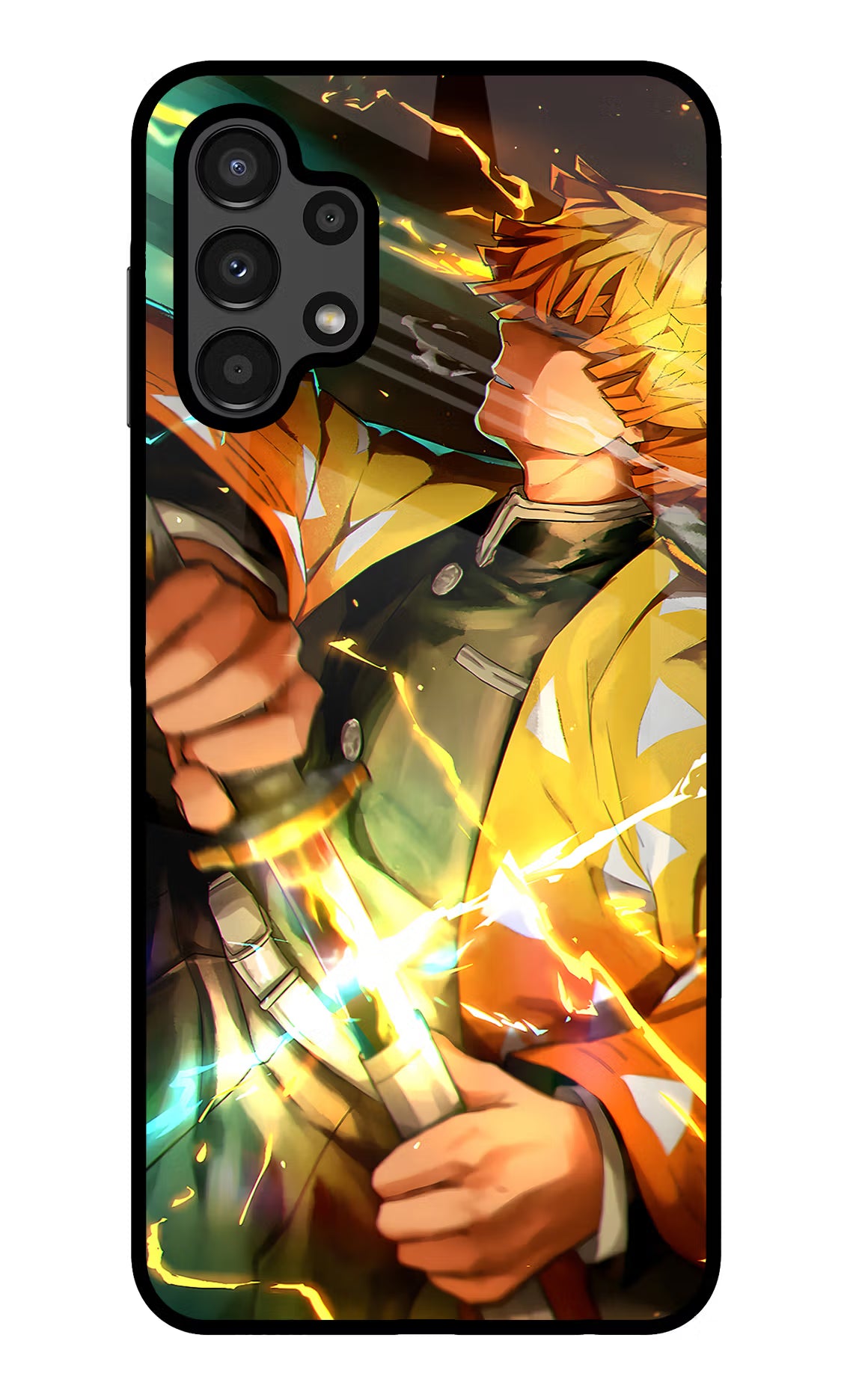 Demon Slayer Samsung A13 4G Glass Case Back Cover by Casekaro