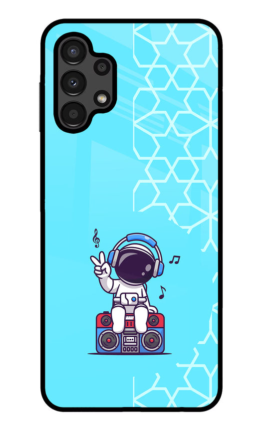 Cute Astronaut Chilling Samsung A13 4G Glass Case