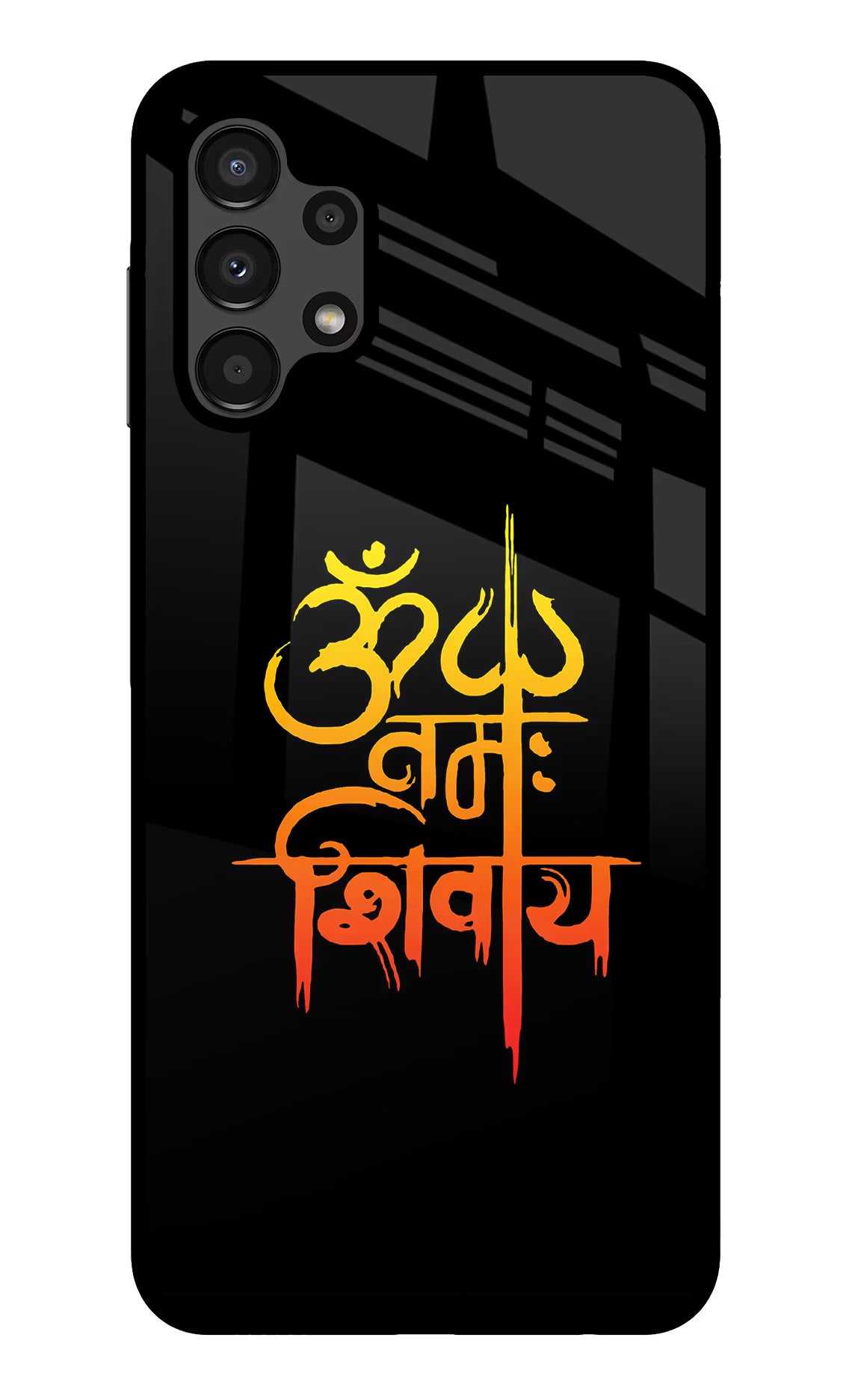 Om Namah Shivay Samsung A13 4G Glass Case Back Cover by Casekaro