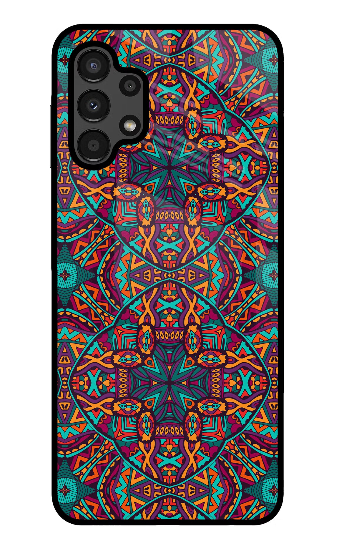 Colour Mandala Samsung A13 4G Glass Case Back Cover by Casekaro