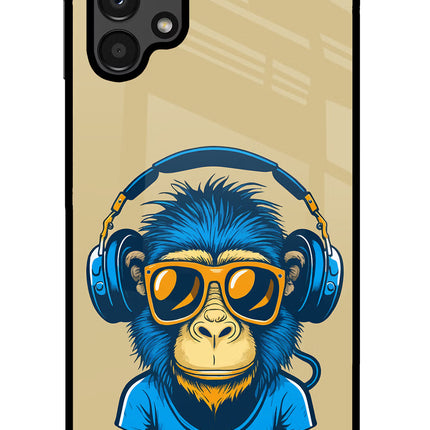 Monkey Headphone Samsung A13 4G Glass Case