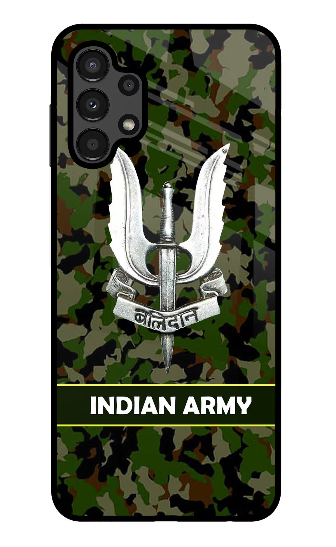 Balidan Indian Logo Samsung A13 4G Glass Case Back Cover by Casekaro