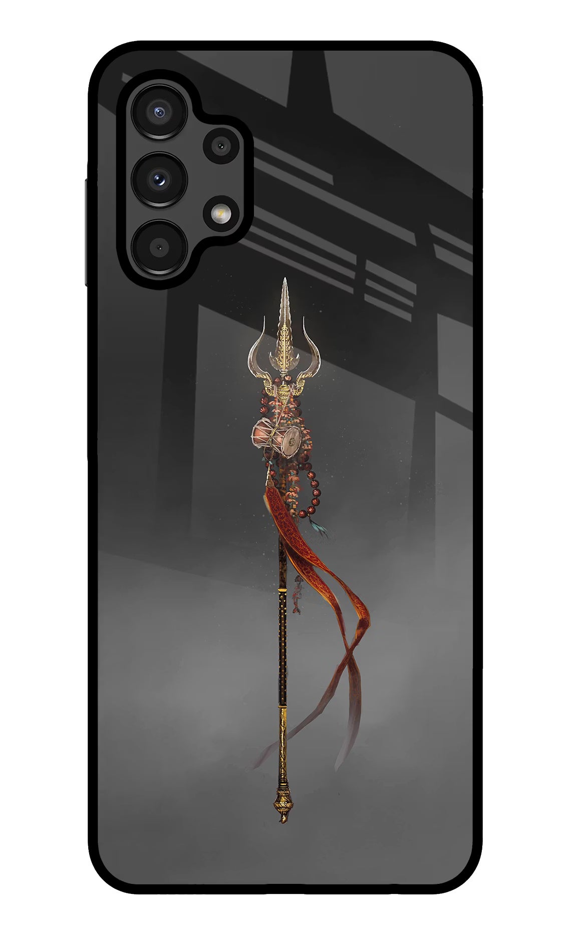 Shiv Trishul Samsung A13 4G Glass Case Back Cover by Casekaro