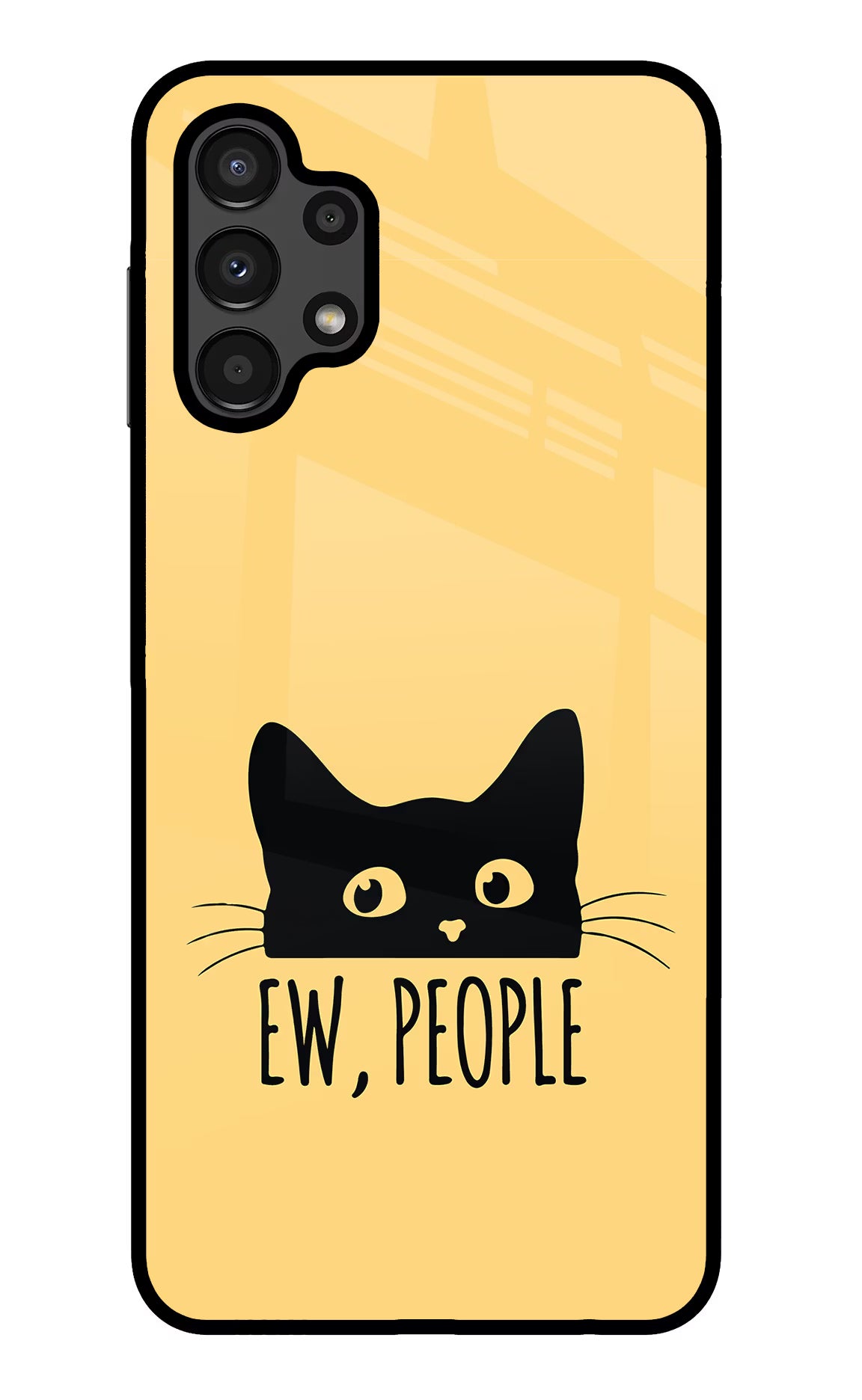 Ew People Catitude Samsung A13 4G Glass Case Back Cover by Casekaro