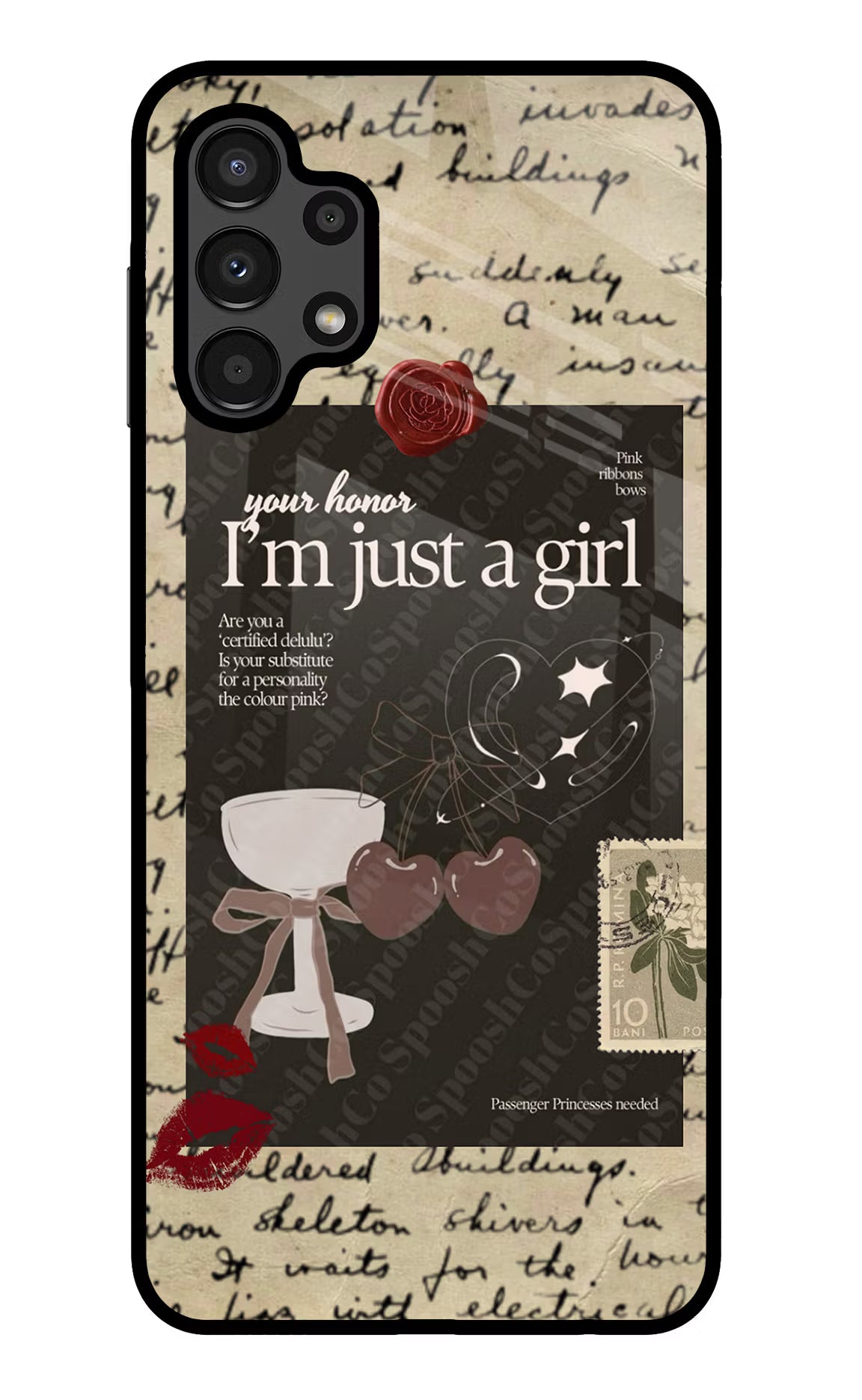 I am just a girl Samsung A13 4G Glass Case Back Cover by Casekaro