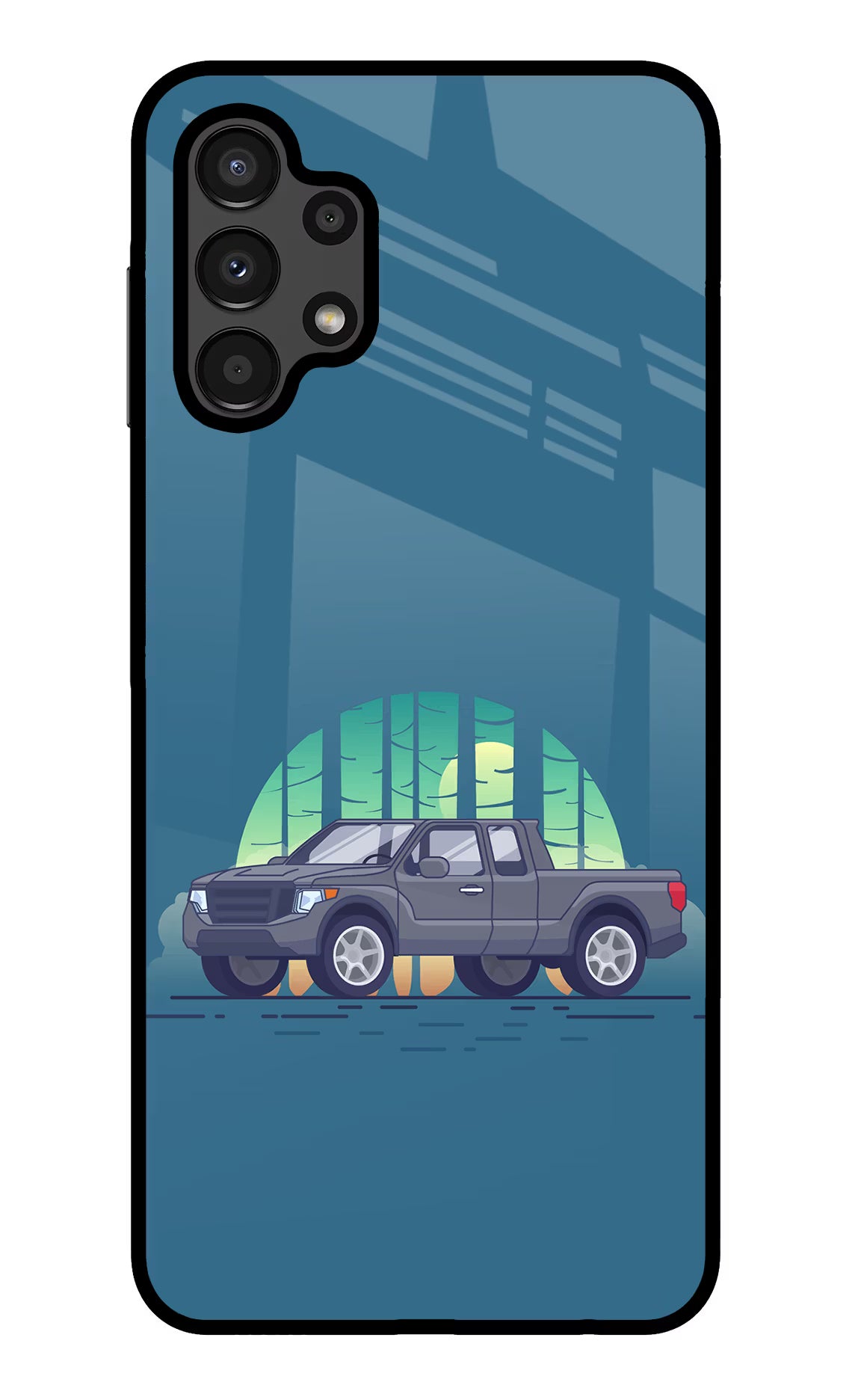 Retro Garage Vibe Samsung A13 4G Glass Case Back Cover by Casekaro