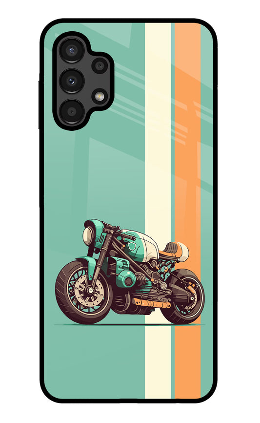 Striped Moto Drift Samsung A13 4G Glass Case