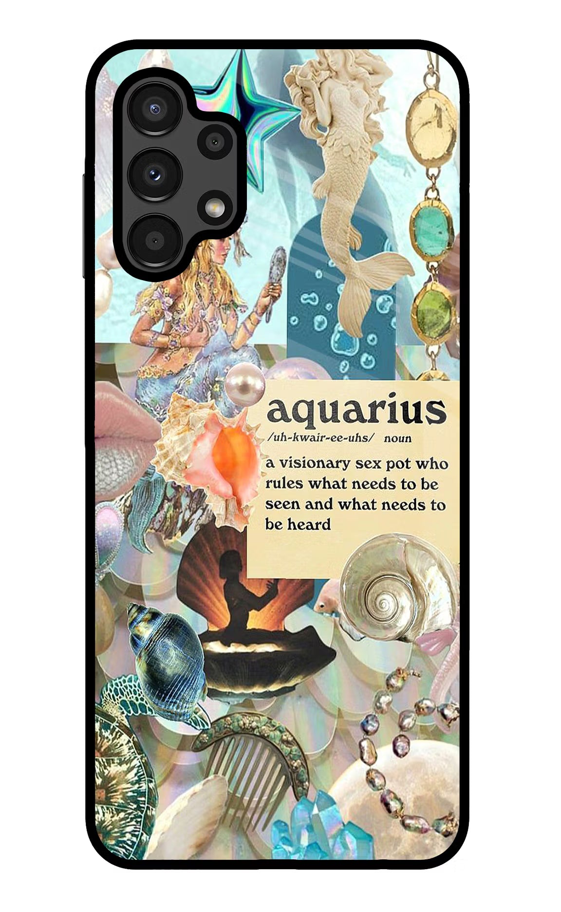 Aquarius Zodiac Samsung A13 4G Glass Case