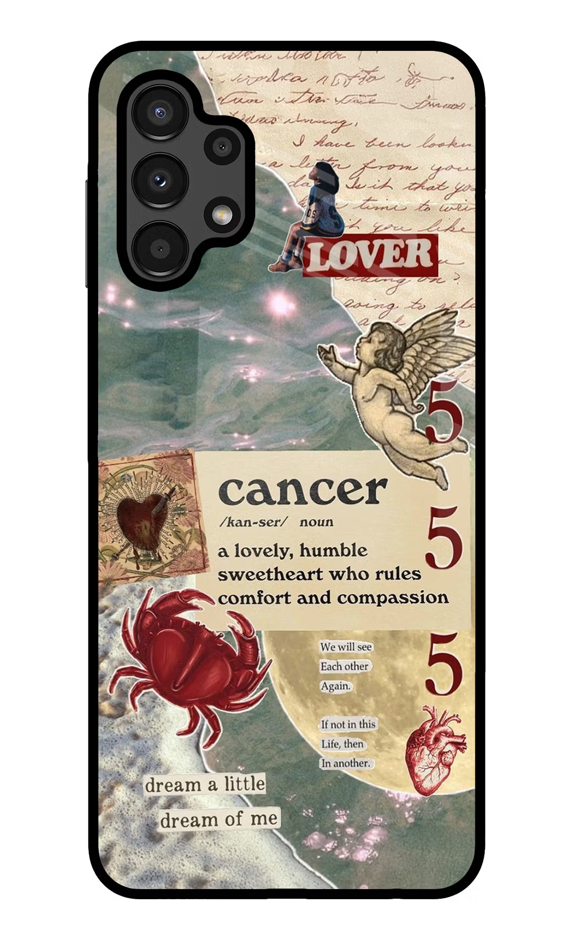 Cancer Zodiac Samsung A13 4G Glass Case Back Cover by Casekaro