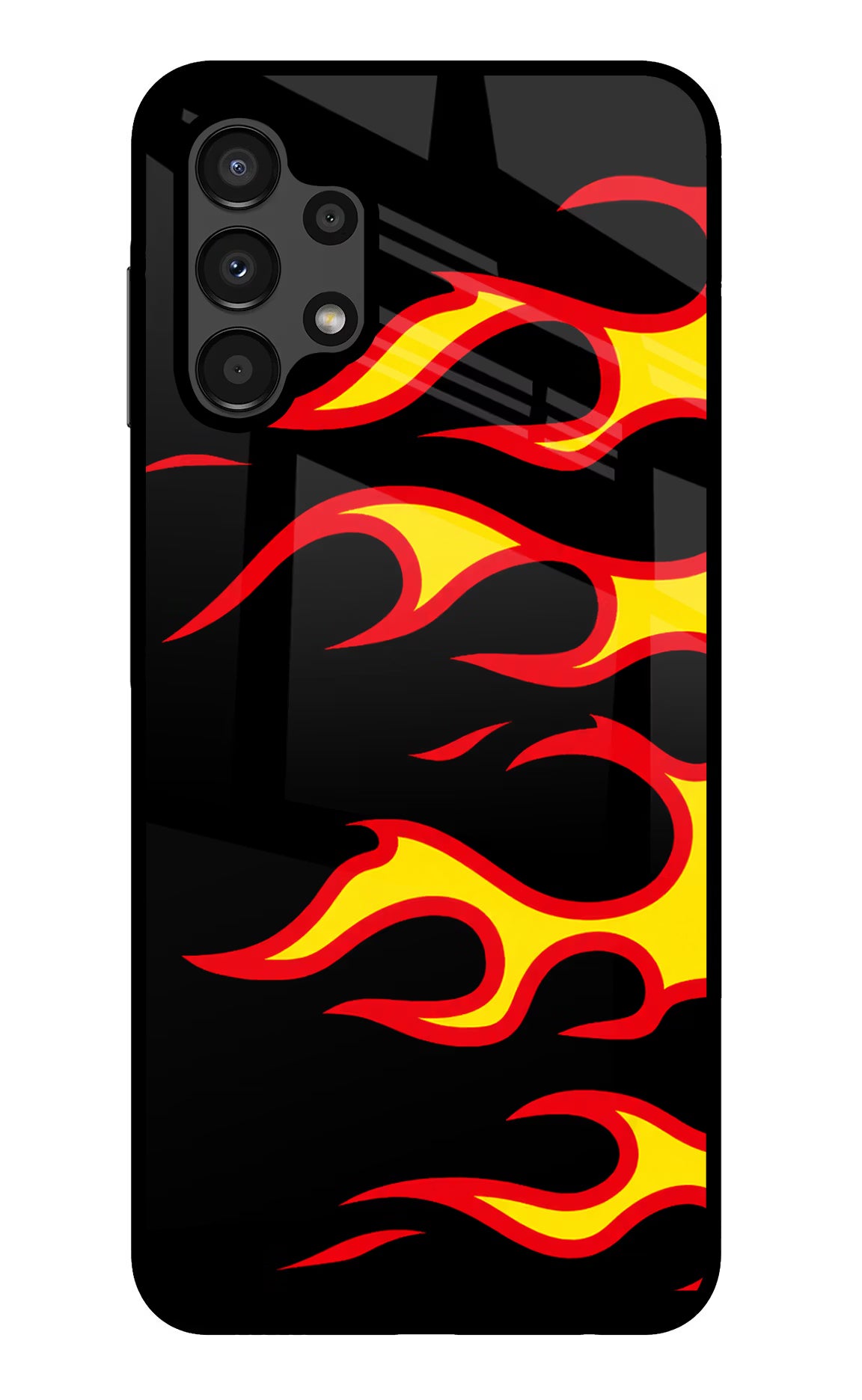 Side Sweep Flames Samsung A13 4G Glass Case