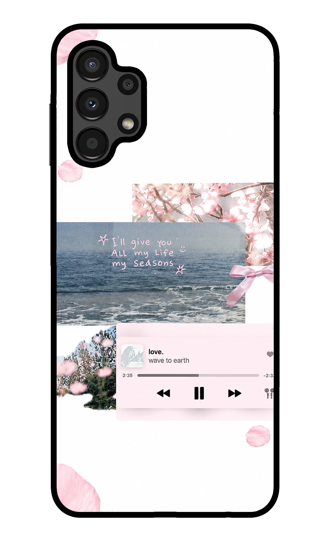 Wave to earth Samsung A13 4G Glass Case Back Cover by Casekaro