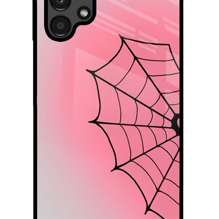 Pink Web Samsung A13 4G Glass Case