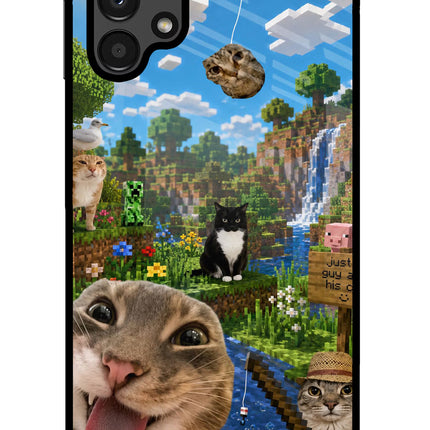 Minecraft Cat Chaos Samsung A13 4G Glass Case