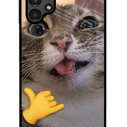 Silly Cat Call Samsung A13 4G Glass Case