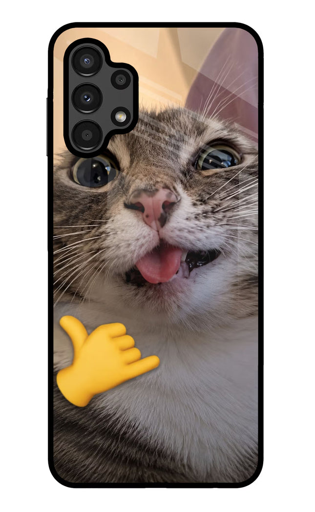 Silly Cat Call Samsung A13 4G Glass Case