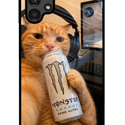 Gamer Cat Energy Samsung A13 4G Glass Case
