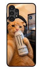 Gamer Cat Energy Samsung A13 4G Glass Case