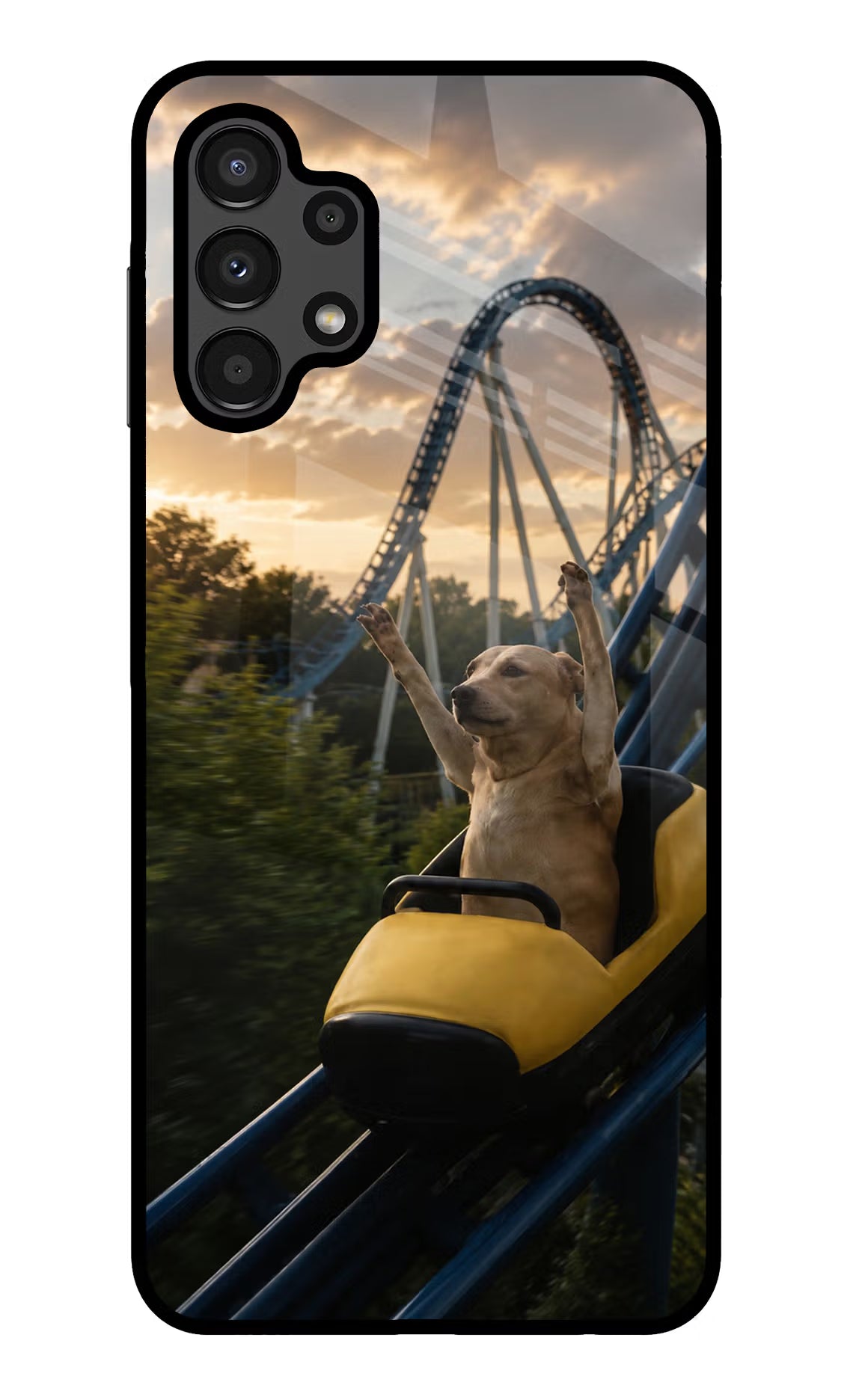 Rollercoaster Dog Samsung A13 4G Glass Case