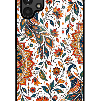 White Mayura Samsung A13 4G Glass Case