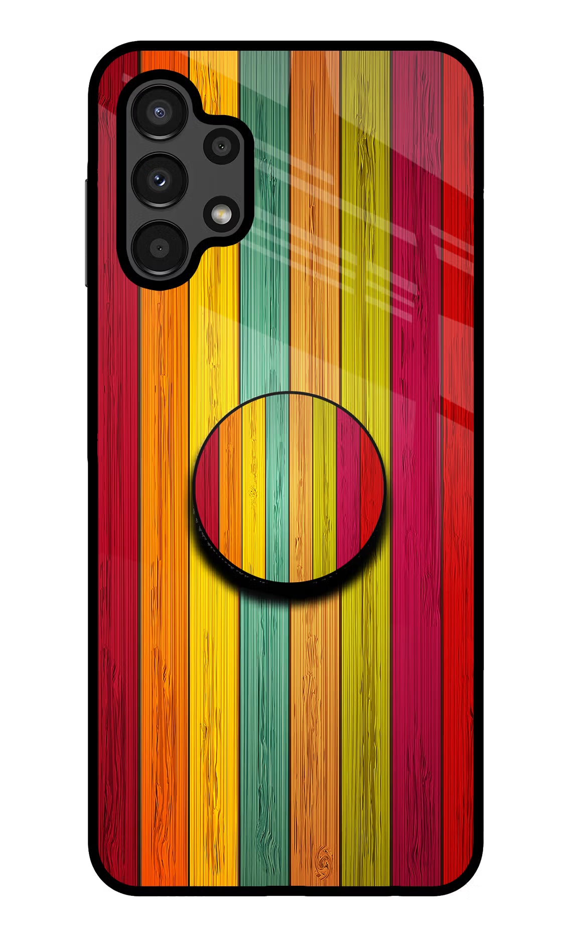Multicolor Wooden Samsung A13 4G Pop Case by Casekaro