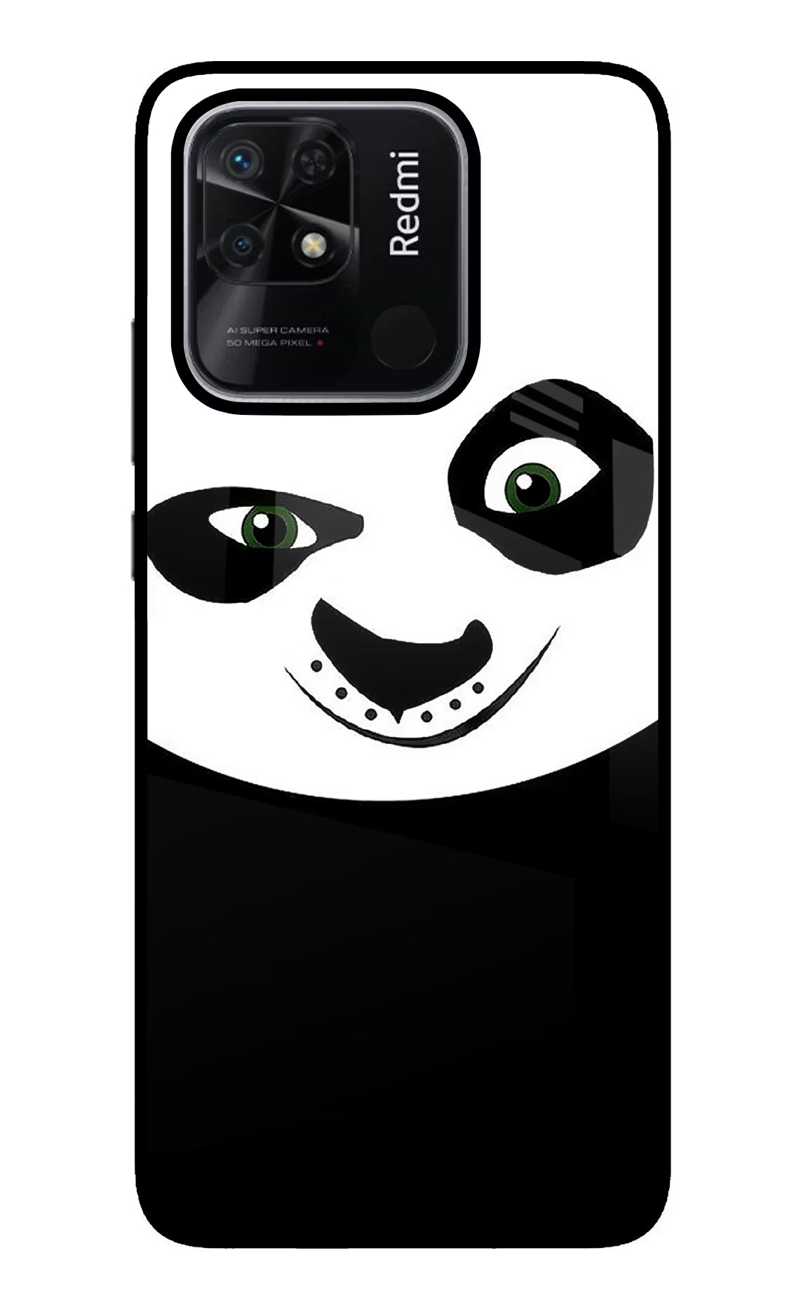 Panda Redmi 10/10 Power Glass Case Back Cover by Casekaro