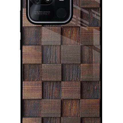Wooden Cube Design Redmi 10/10 Power Glass Case