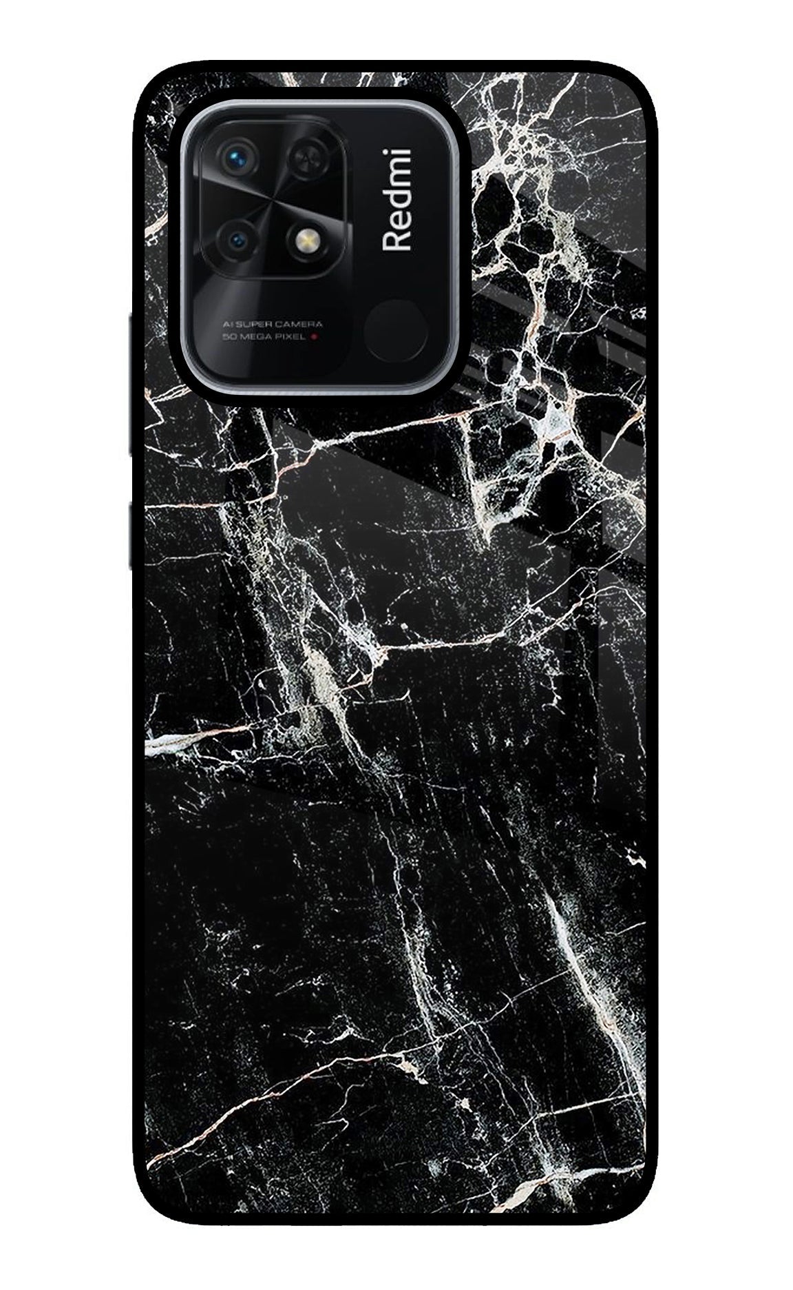 Black Marble Texture Redmi 10/10 Power Back Cover