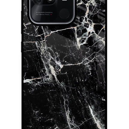 Black Marble Texture Redmi 10/10 Power Glass Case