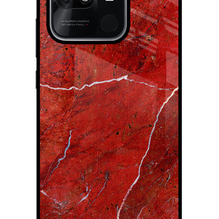 Red Marble Design Redmi 10/10 Power Glass Case